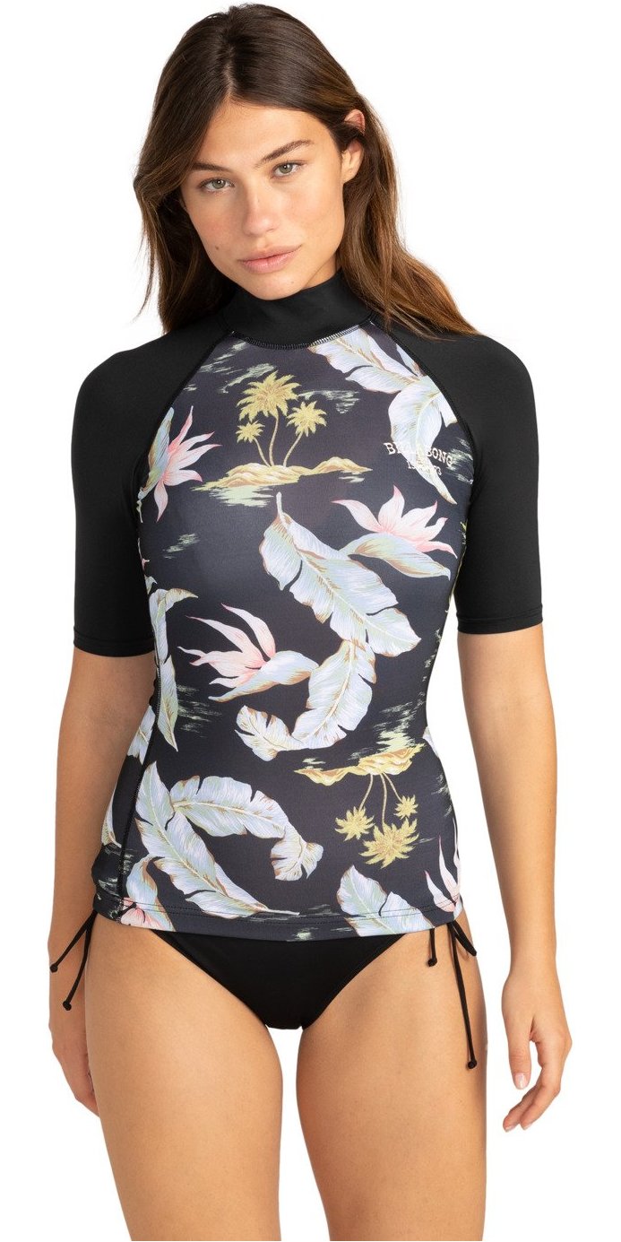 2021 Billabong Womens Swim In Short Sleeve Rash Vest W4GY53